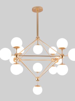 COLGANTE MIRO Q16082-GD/WH ORO CRISTAL OPALINO 15 LUCES