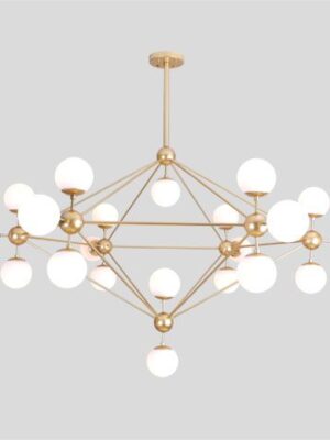 Q16083-GDWT COLGANTE MIRO Q16083-GD/WH ORO CRISTAL OPALINO 21 LUCES