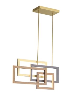 COLGANTE SOMMER Q21675-GD ORO NEGRO CAFE LED 32W