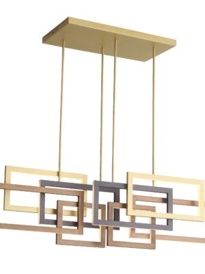 COLGANTE SOMMER Q21677-GD ORO NEGRO CAFE LED 64W