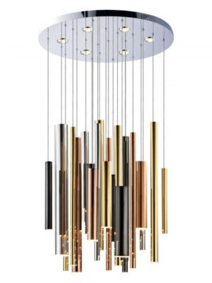 Q30429-CRB COLGANTE MINHA Q30429-CRB 29 LUCES ORO, CROMO, ORO ROSA, NEGRO CROMO