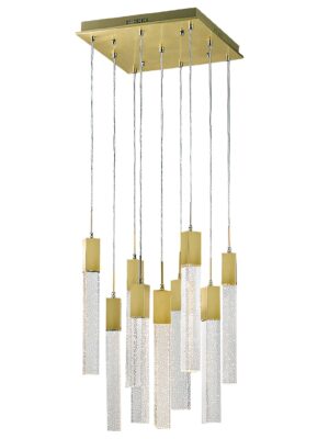 COLGANTE SOHO Q33029-BG 9 LUCES ORO CEPILLADO CRISTAL EFECTO BURBUJA