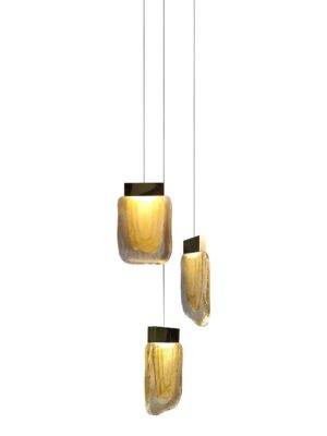 COLGANTE VIVA Q36203-BG ORO/AMBAR LED 12W