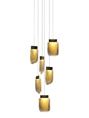 COLGANTE VIVA Q36206-BG ORO/AMBAR LED 24W