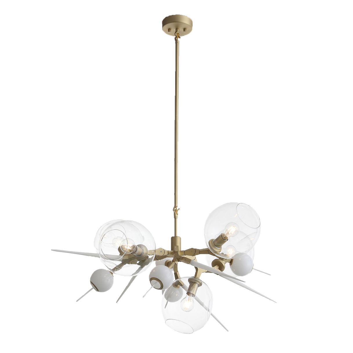COLGANTE SAKURA Q48115-GD/HW ORO, CRISTAL CLARO Y BLANCO