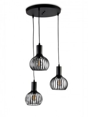 LAMPARA TECHO NEGRO E27 MOD. C077/NE-3
