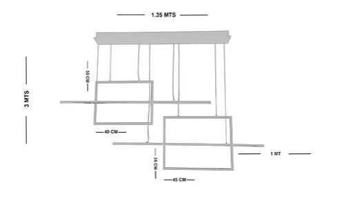 9245-G LAMPARA COLGANTE QUODRE LED