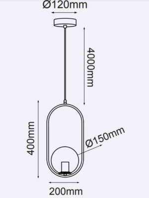 Q41420-BK Q41420-BK LAMPARA COLGANTE ORBIT 1 LUZ E26